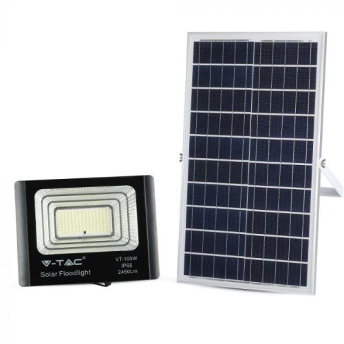 V-TAC 35W LED napelemes (SOLAR) reflektor távirányítóval 120° 6000K fekete házas  - 94012