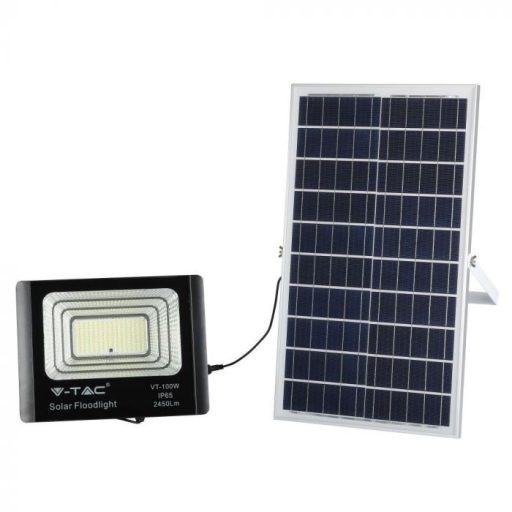 V-TAC 35W LED napelemes (SOLAR) reflektor távirányítóval 120° 6000K fekete házas  - 94012