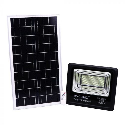 V-TAC 40W LED napelemes (SOLAR) reflektor távirányítóval 120° 6000K fekete házas  - 94026