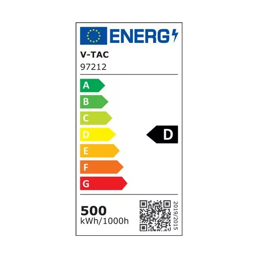 V-TAC 500W LED reflektor 135lm/W 6500K fekete házas 1m hosszú vezetékkel - 97212