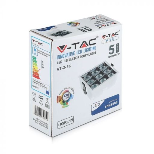 V-TAC LED Mélysugárzó SAMSUNG Chip 36W SMD Reflektor 12° fehér 5700K - 982