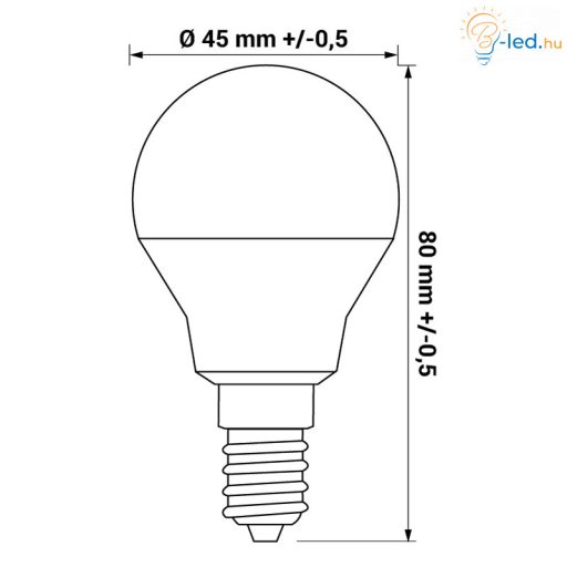 AMM LED izzó  E14 G45 3.5W 160° 6500K kisgömb - AMM03004