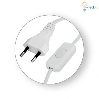   Commel Csatlakozó Kábel Lámpákhoz Kapcsolóval 2,5A 250V 2M - fehér - 0112