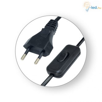  Commel Csatlakozó Kábel Lámpákhoz Kapcsolóval 2,5A 250V 2M - fekete - 0113