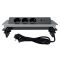 Commel bútorba építhető elosztó 3680W 3x16A 1xUSB A+C 250V 2m ezüst kerettel - 235-101
