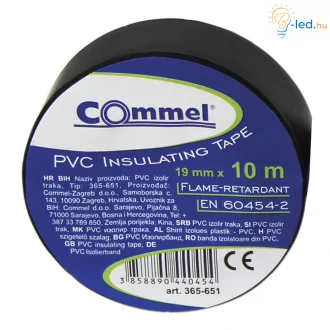 Commel Szigetelő Szalag 19mm x 10m - fekete - 365-651