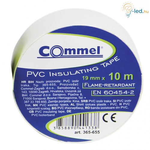 Commel Szigetelő Szalag 19mm x 10m - fehér - 365-655