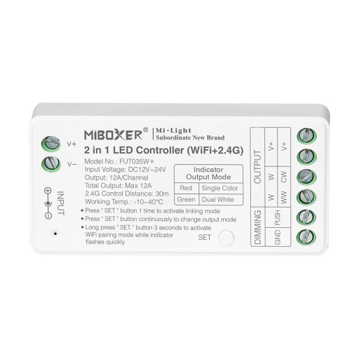 Mi Light - Miboxer RF + Wifi vezérlő 2 az 1 -ben Egyszínű LED szalagokhoz - FUT035W+