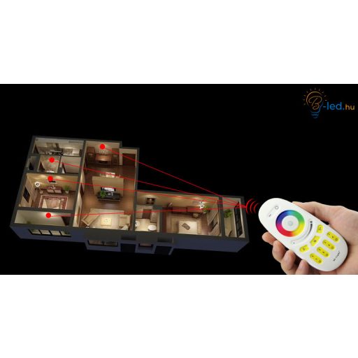 Mi Light - Miboxer RF Távirányító RGB, RGB+Fehér LED szalaghoz 4 zónás - FUT096