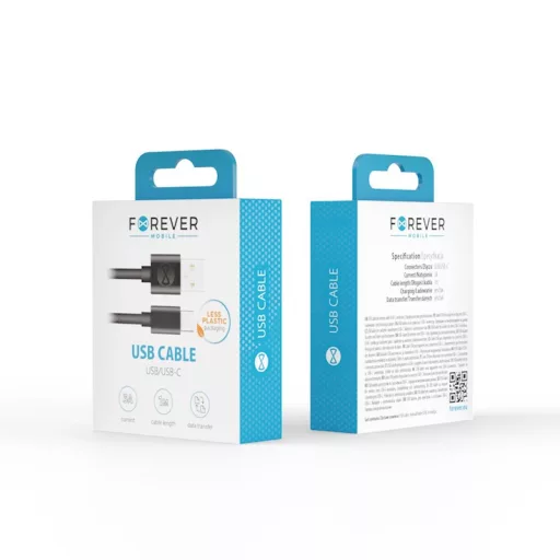 FL 1M C Típusú USB kábel fekete - GSM106365