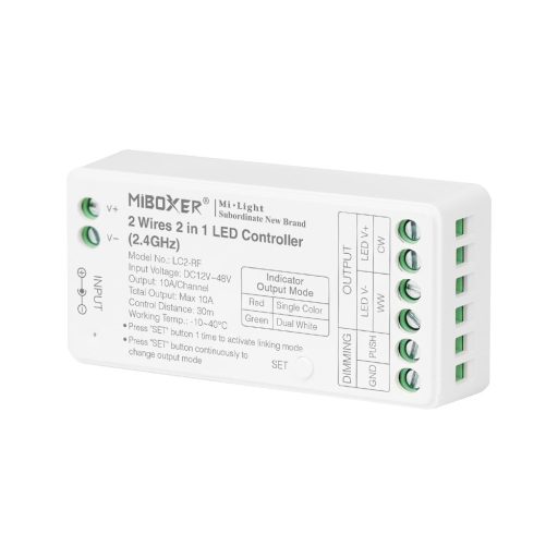 Mi Light 2 vezetékes 2 az 1-ben LED vezérlő (csak a LC2-SP03-mal kompatibilis) - LC2-RF