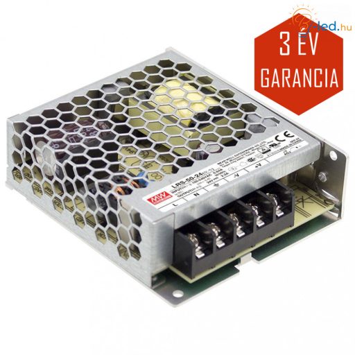 Mean Well LED Fémházas szerelhető tápegység 50W 2.2A 24V IP20 - LRS-50-24