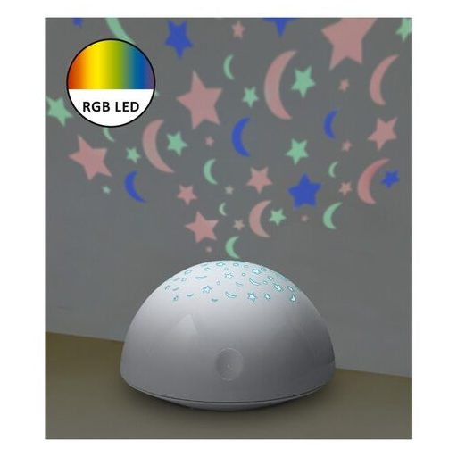 Rábalux Lina Gyereklámpa LED 0,5W kapcsolóval, RGB fényt vetít IP20 fehér RAB1470