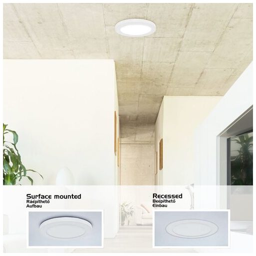 Rábalux Sonnet Ráépíthető és Beépíthető lámpa LED Ø225mm 18W 4000K IP20 fehér RAB1491