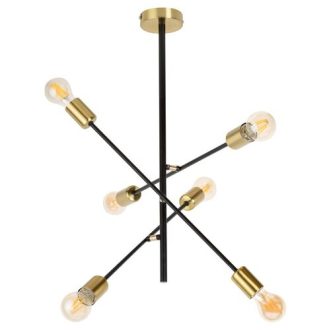   Rábalux Lanny Függeszték E27 6x MAX 15W IP20 fekete RAB2104