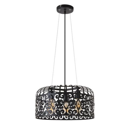 Rábalux Alessandra Függeszték E27 3x MAX 60W IP20 matt fekete RAB2158