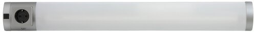 Rábalux Soft Pultmegvilágító lámpa G13 T8 1x MAX 18W kapcsolóval, SCHUKO Type F, CEE 7/4 2700K IP20 ezüst RAB2327