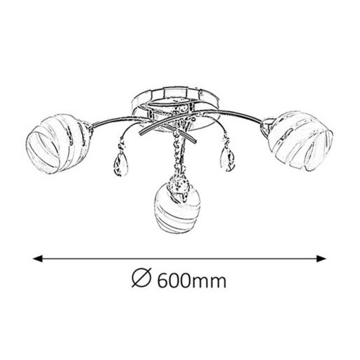 Rábalux Melissa Beltéri lámpa  E14 3x MAX 60 - RAB2621