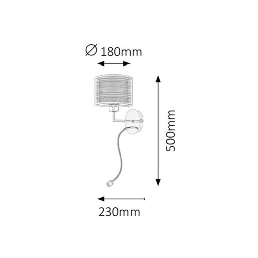 Rábalux Anastasia Fali lámpa E27 1x MAX 60W + LED 1W 2 kapcsolóval 4000K IP20 króm RAB2629