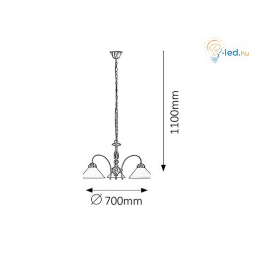 Rábalux Marian Csillár E27 3x MAX 60W IP20 bronz RAB2703