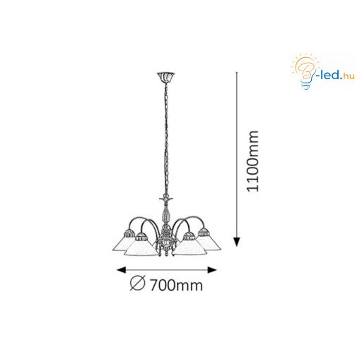 Rábalux Marian Csillár E27 5x MAX 60W IP20 bronz RAB2705