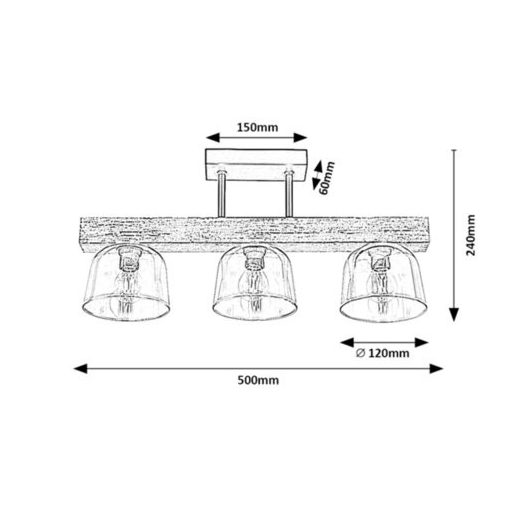Rábalux Cardamom Beltéri lámpa  E14 3x MAX 40 - RAB3119