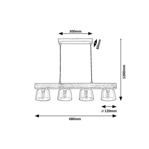 Rábalux Cardamom Beltéri lámpa  E14 4x MAX 40 - RAB3120