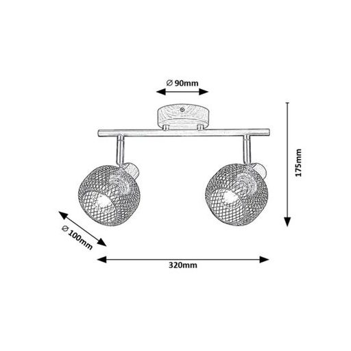 Rábalux Grendel Beltéri lámpa  E14 2x MAX 40 - RAB3128