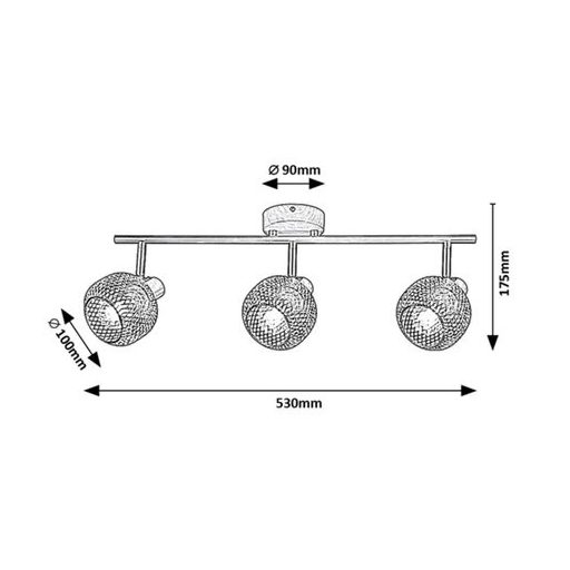 Rábalux Grendel Beltéri lámpa  E14 3x MAX 40 - RAB3129