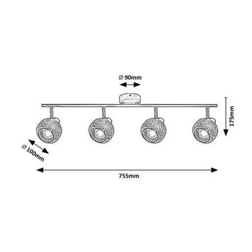 Rábalux Grendel Beltéri lámpa  E14 4x MAX 40 - RAB3130