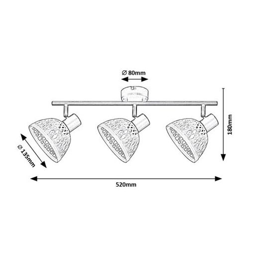 Rábalux Rattan Beltéri lámpa  E14 3x MAX 15 - RAB3135