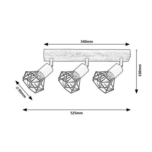 Rábalux Zeus Beltéri lámpa  E14 3x MAX 40 - RAB3139