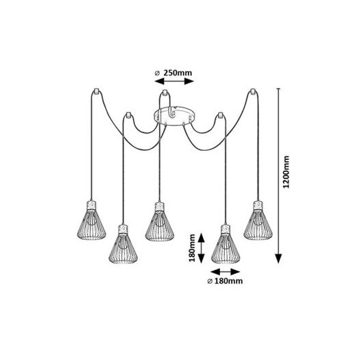 Rábalux Farfalle Beltéri lámpa  E27 5x MAX 40 - RAB3150