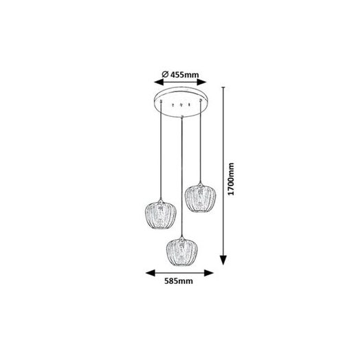 Rábalux Monet Beltéri lámpa  E27 3x MAX 40 - RAB3178