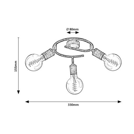 Rábalux Fidel Beltéri lámpa  E27 3x MAX 25 - RAB3216