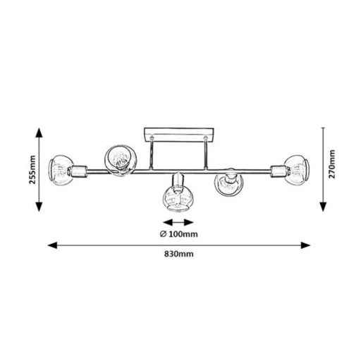 Rábalux Sullivan Beltéri lámpa  E14 5x MAX 40 - RAB3296