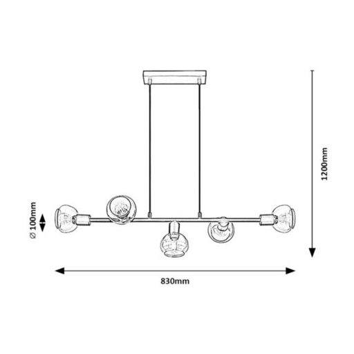 Rábalux Sullivan Beltéri lámpa  E14 5x MAX 40 - RAB3297