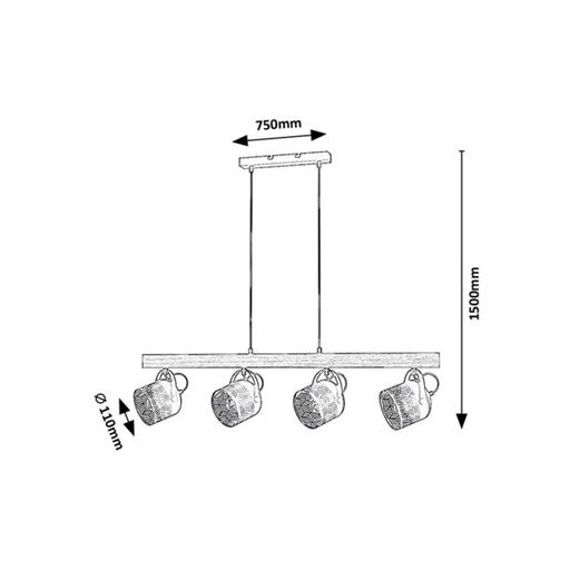Rábalux Rotem Beltéri lámpa  E14 4x MAX 40 - RAB3300