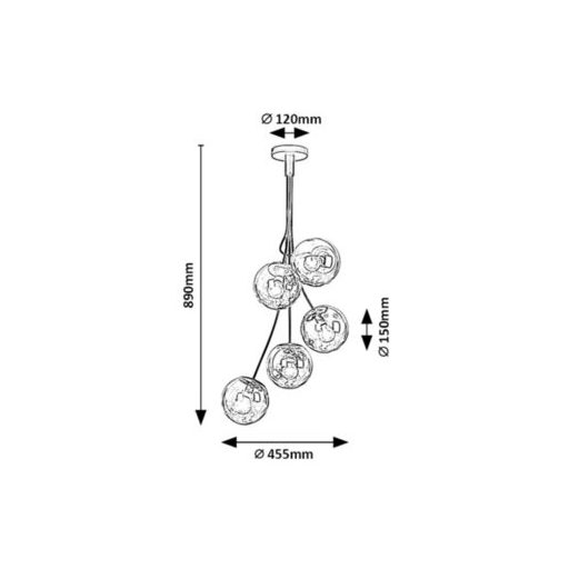 Rábalux Glory Beltéri lámpa  E14 5x MAX 40 - RAB3508