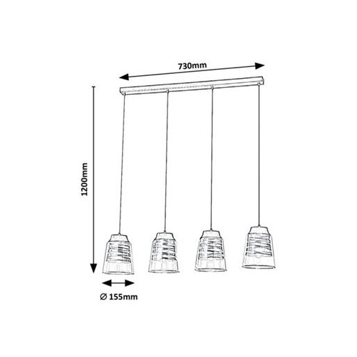 Rábalux Zenaida Beltéri lámpa  E27 4x MAX 60 - RAB3544