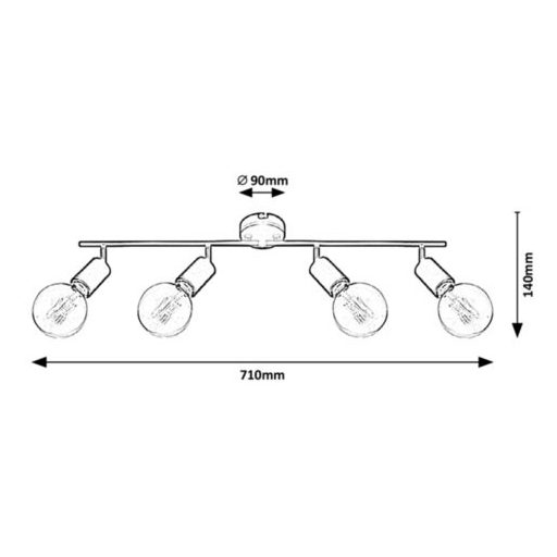 Rábalux Lamar Beltéri lámpa  E27 4x MAX 40 - RAB3989