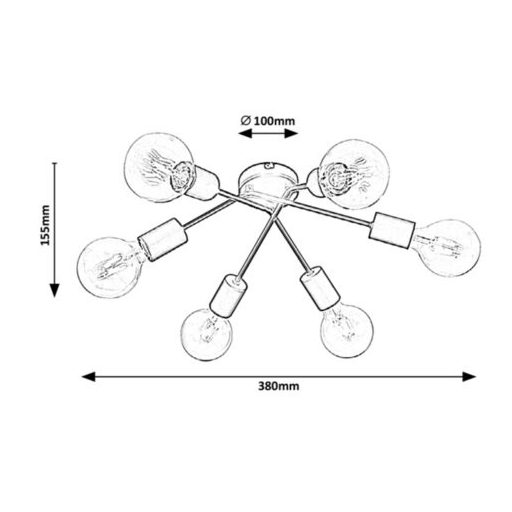 Rábalux Lamar Beltéri lámpa  E27 6x MAX 40 - RAB3990