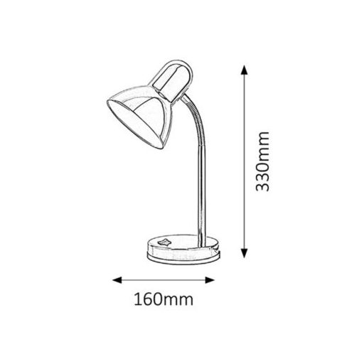 Rábalux Clark Asztali lámpa E27 1x MAX 40W kapcsolóval - IP20 króm RAB4255