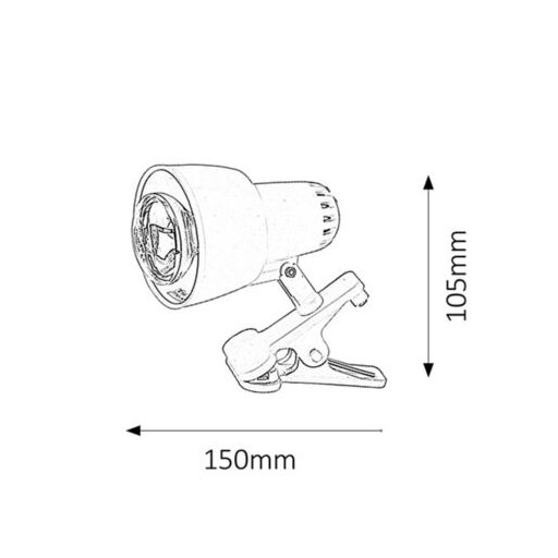 Rábalux Clip Asztali lámpa E14 R50 1x MAX 40W vezetékes kapcsolóval - IP20 fekete RAB4357