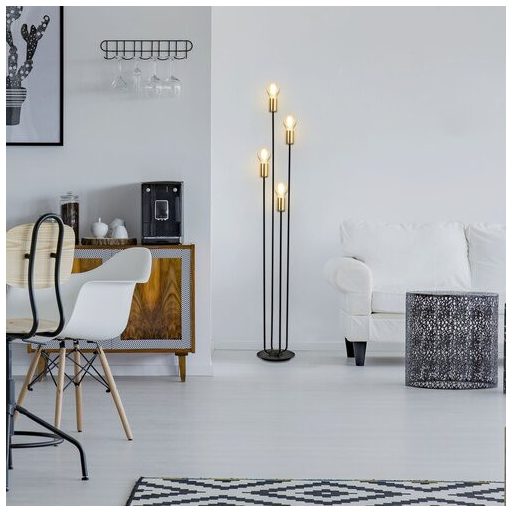 Rábalux Lanny Állólámpa E27 4x MAX 15W vezetékes kapcsolóval IP20 fekete RAB4561