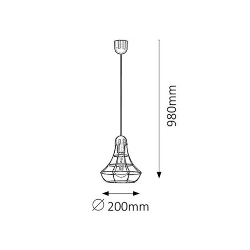 Rábalux Ramsey Függeszték E27 1x MAX 60W IP20 réz RAB4650