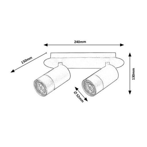 Rábalux Zircon Beltéri lámpa  GU10 2X MAX 5 - RAB5070