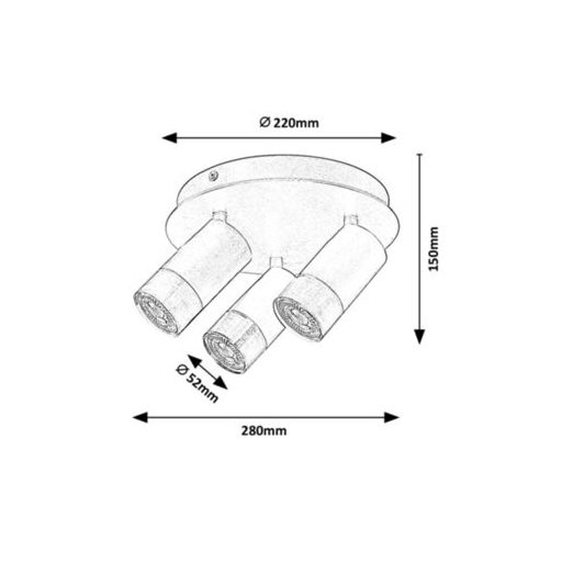 Rábalux Zircon Beltéri lámpa  GU10 3X MAX 5 - RAB5071