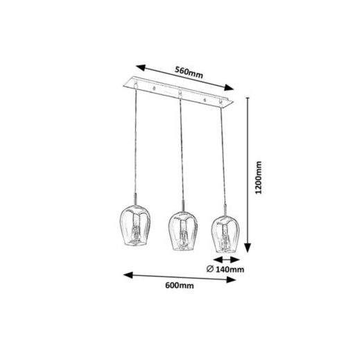 Rábalux Petunia Beltéri lámpa  E27 3x MAX 15 - RAB5253