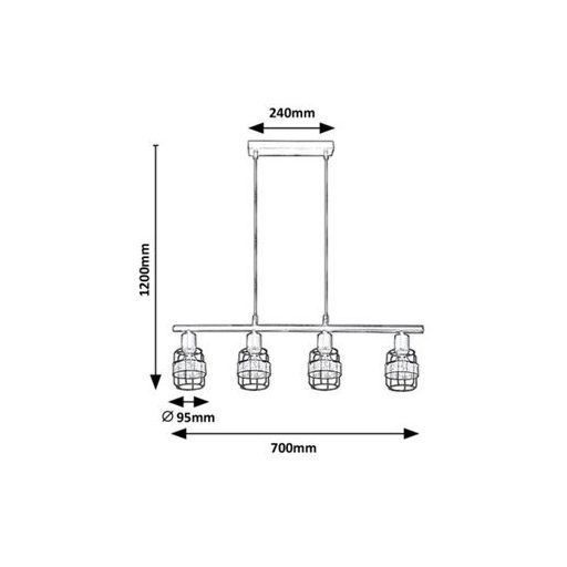 Rábalux Indiana Beltéri lámpa  E14 4x MAX 25 - RAB5284